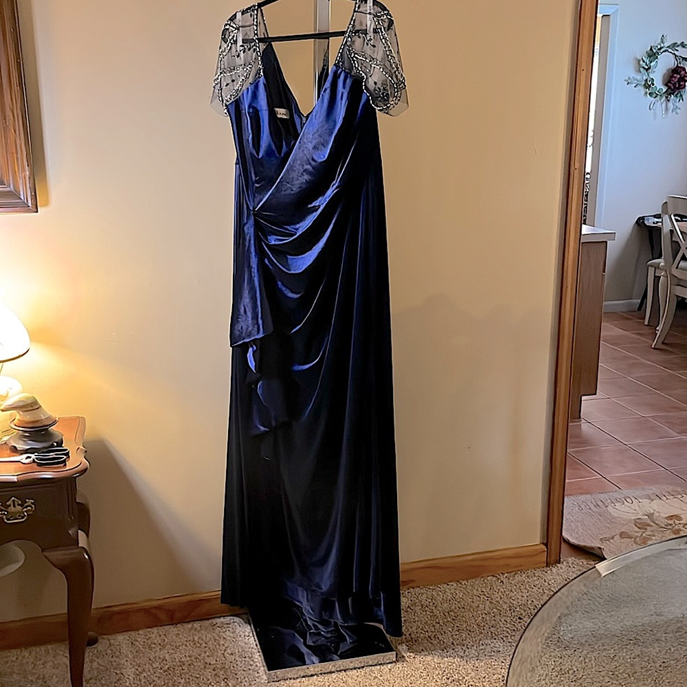 Formal Navy Velvet Gown
